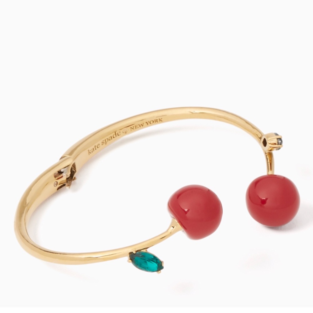 New Kate Spade Ma Chèrie Cherry Open Hinged Cuff - Picture 3 of 3
